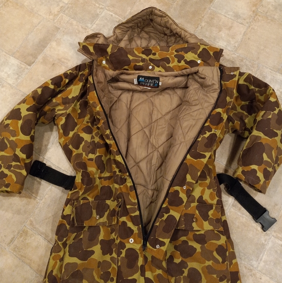 VTG Mount'n Prairie duck camo coverall snow suit with detachable hood size large - Picture 5 of 15